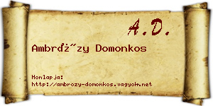 Ambrózy Domonkos névjegykártya