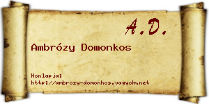 Ambrózy Domonkos névjegykártya